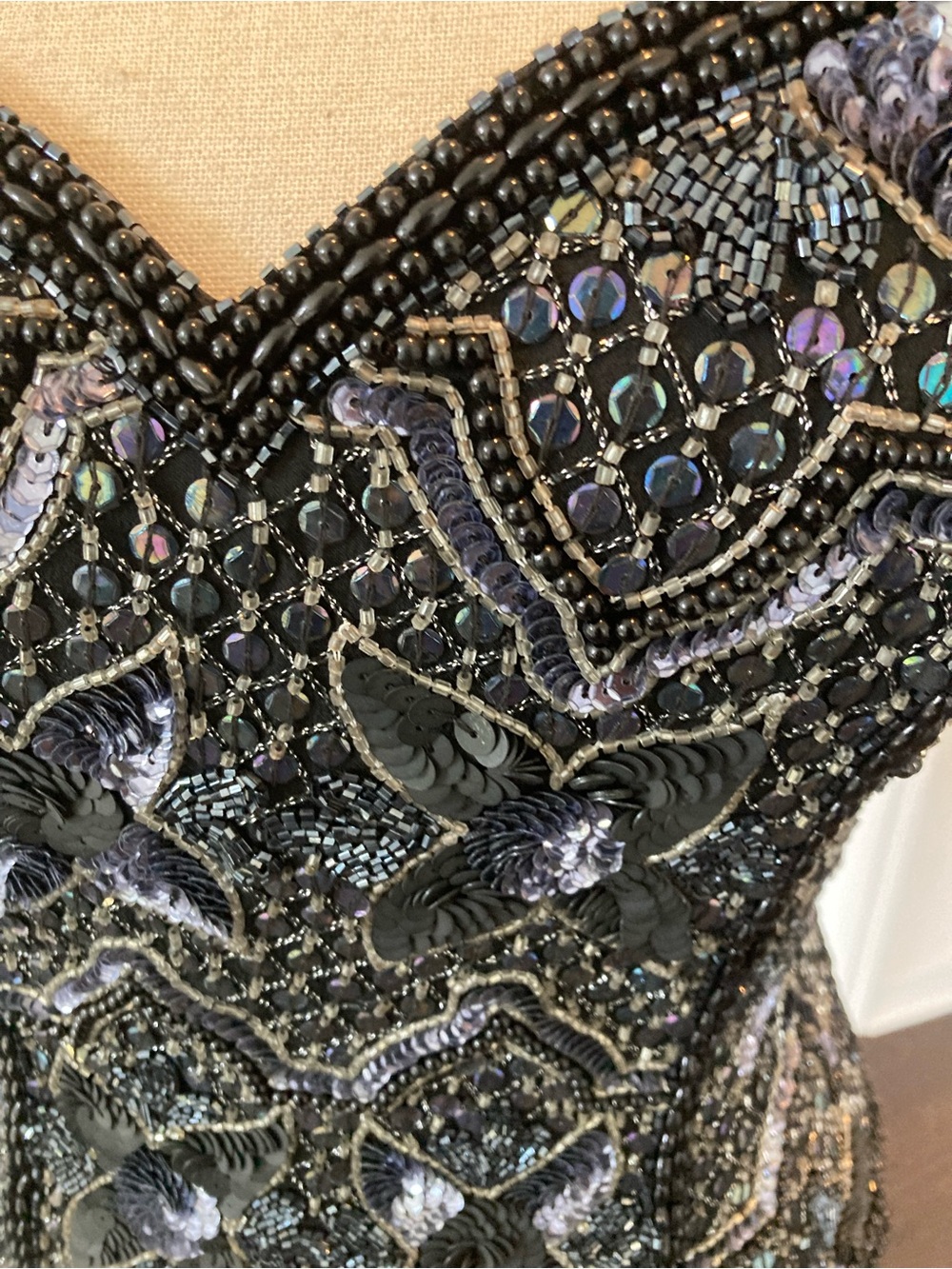 Adrianna Papell Black Evening Corset Top with Embellished Detail - Picture 3 of 7
